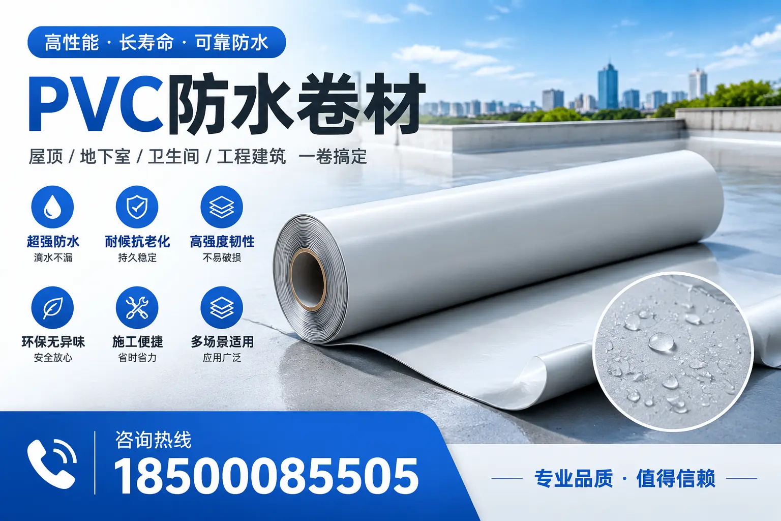 PVC防水卷材的防水效果评测，适合亳州的科学依据